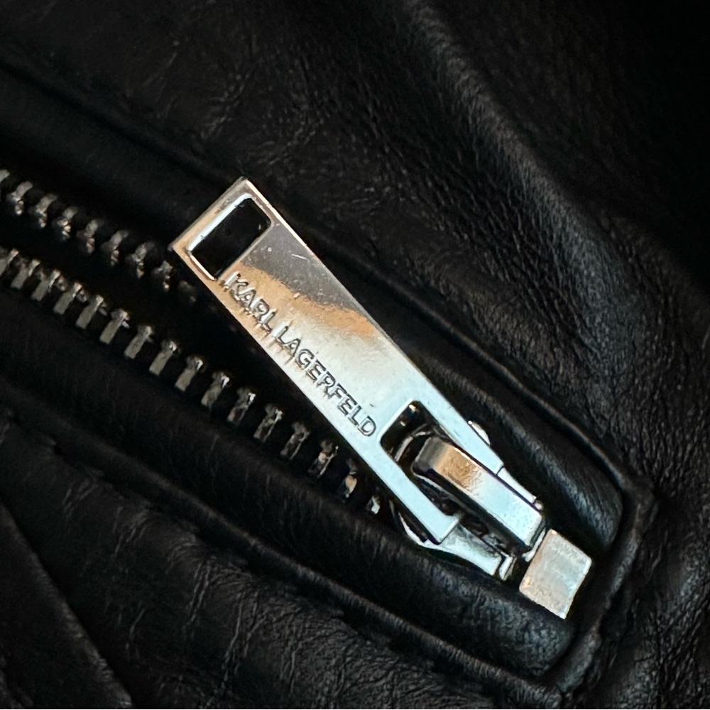 Karl Lagerfeld Leather Mens Jacket - Picture 2 of 10